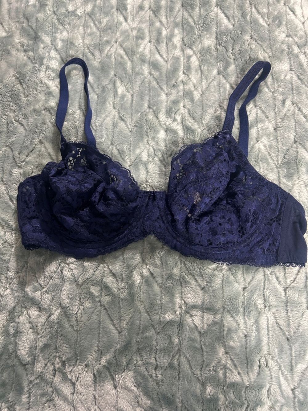 Adore Me Lace Underwire Bra in Navy Blue